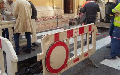 Cedimento di una condotta fognaria in via dell’Artigliere a Verona