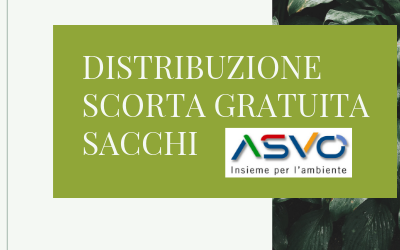 Asvo distribuisce i sacchetti per la raccolta differenziata dei rifiuti