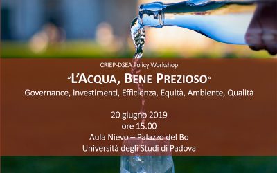 Il settore idrico italiano al centro di un convegno all’Università di Padova