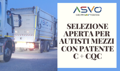 Selezione della società Ambiente Servizi Venezia Orientale per autista con patente C + CQC