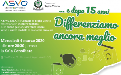 Differenziamo ancora meglio: serata sull’economia circolare a Teglio Veneto