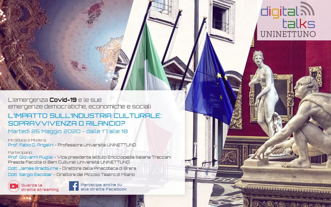 L’impatto sull’industria culturale: sopravvivenza o rilancio?”: al via il dibattito online al digital talk di UniNettuno