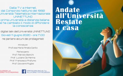La storia e il ruolo dell’Università Uninettuno in un digital talk in programma domani giovedì 11 giugno