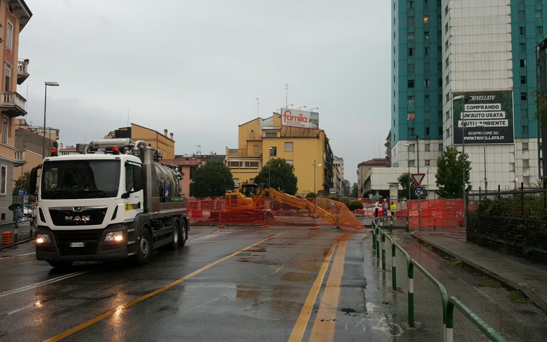 Nonostante il tempo piovoso iniziati i lavori sulla rete idrica previsti dal progetto della nuova linea del tram a Padova