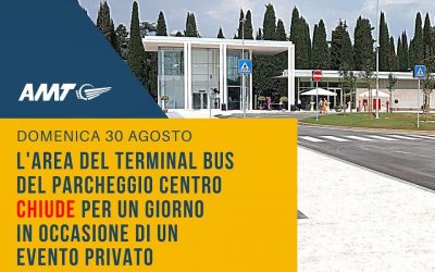 L’area del Terminal Bus al parcheggio Centro di Verona sarà chiusa per tutto il giorno domenica 30 agosto
