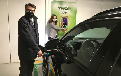 A Verona è stata installata al parcheggio Centro la prima colonnina di AMT per la ricarica dei veicoli elettrici