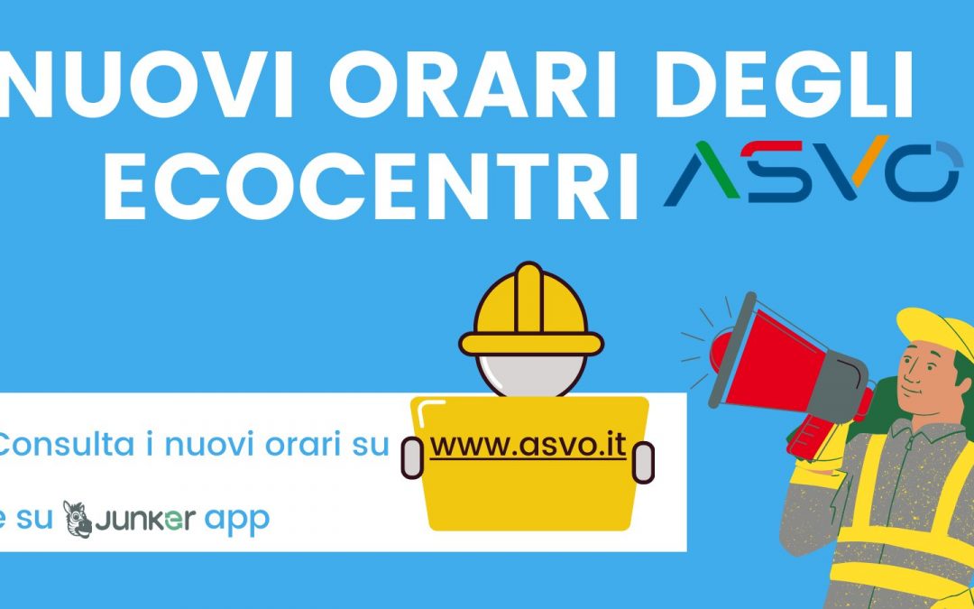 Sono cambiati gli orari di apertura dei centri di raccolta rifiuti dell’azienda Ambiente Servizi Veneto Orientale