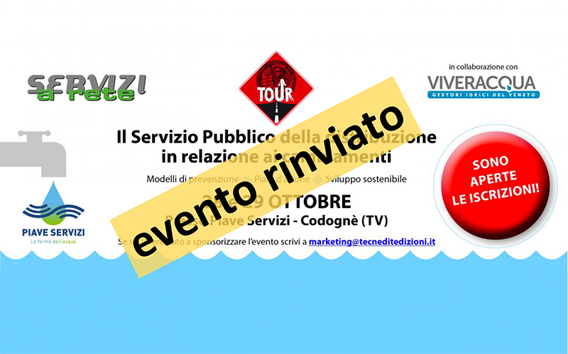 Il nuovo DPCM fa rinviare Servizi a Rete Tour “Il servizio pubblico della distribuzione in relazione ai cambiamenti”