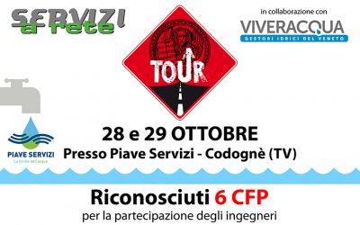 Focus sul servizio idrico integrato nel Nord Est il 28 e il 29 ottobre prossimi con la due giorni di Servizi a Rete TOUR