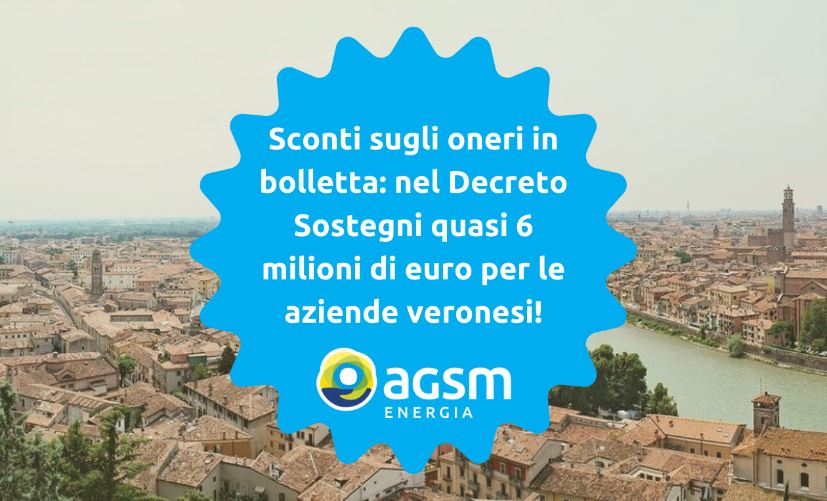 Sconti sugli oneri in bolletta: con il Decreto Sostegni attesi 6 milioni di euro per le aziende veronesi