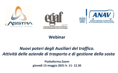 Webinar di ASSTRA: “Nuovi poteri degli Ausiliari del traffico. Attività delle aziende di trasporto e di gestione della sosta”