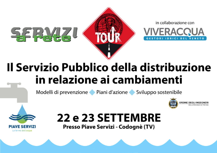 Servizio idrico e cambiamenti: il 22 e il 23 settembre l’evento Servizi a Rete Tour patrocinato da Confservizi Veneto