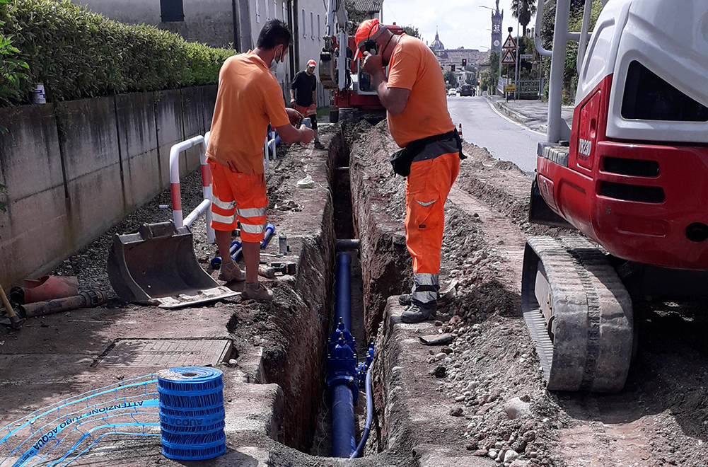 A giorni Alto Trevigiano Servizi completerà la realizzazione delle nuove condotte idriche a Caerano San Marco