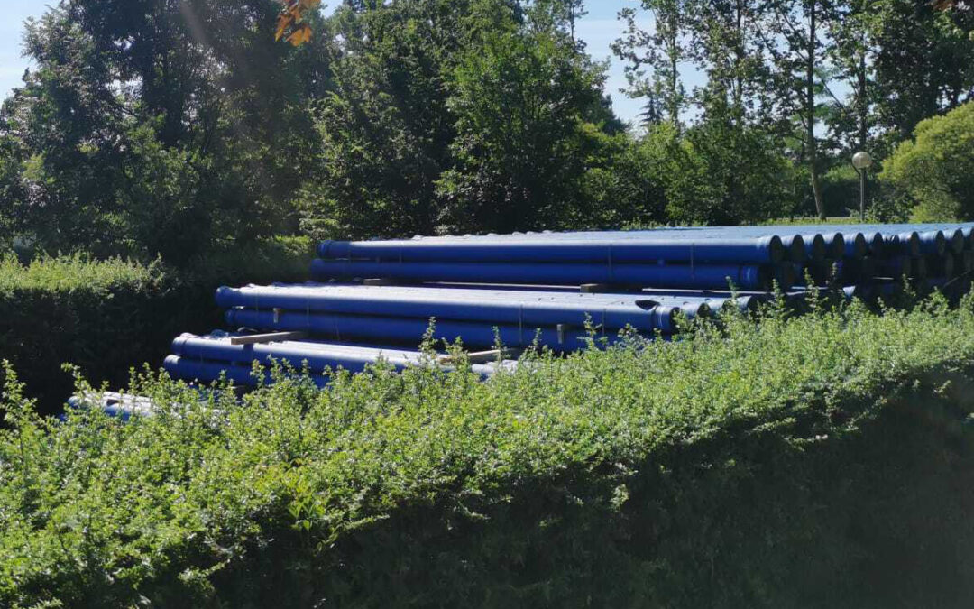 ATS sta realizzando nuove condotte dell’acquedotto e della fognatura nera in via dello Stadio a Maserada sul Piave