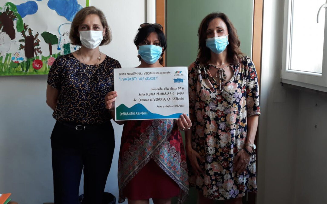 La 3B della primaria San Giovanni Bosco di Ca’ Sabbion ha vinto il concorso di Veritas sulla depurazione delle acque