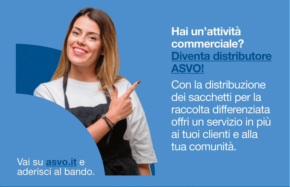 ASVO cerca attività commerciali alle quali affidare la distribuzione dei sacchetti per la raccolta differenziata dei rifiuti