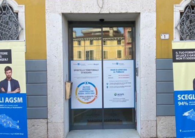 Disponibile uno sportello di AGSM Energia presso gli uffici di Acque Veronesi in Piazza Umberto Primo a Nogara
