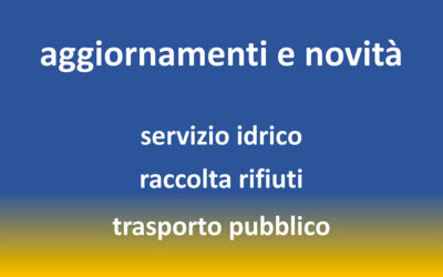 Le ultime comunicazioni delle aziende venete sulle variazioni dei servizi ambientali, idrici e di trasporto pubblico