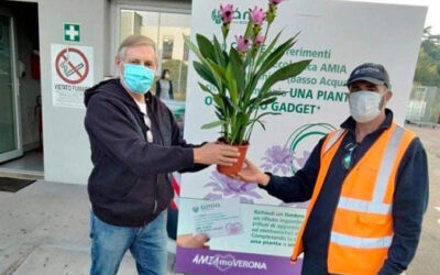 “Ricila e Vinci” di AMIA Verona: consegnata la prima pianta dell’iniziativa per disincentivare l’abbandono dei rifiuti