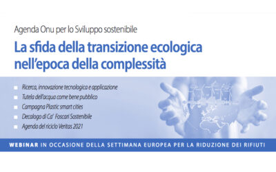 A novembre quattro webinar di Veritas assieme alle università Ca’ Foscari e Iuav sulla sfida della transizione ecologica