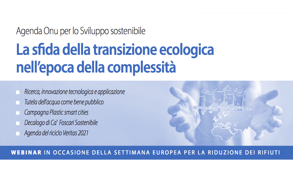 A novembre quattro webinar di Veritas assieme alle università Ca’ Foscari e Iuav sulla sfida della transizione ecologica