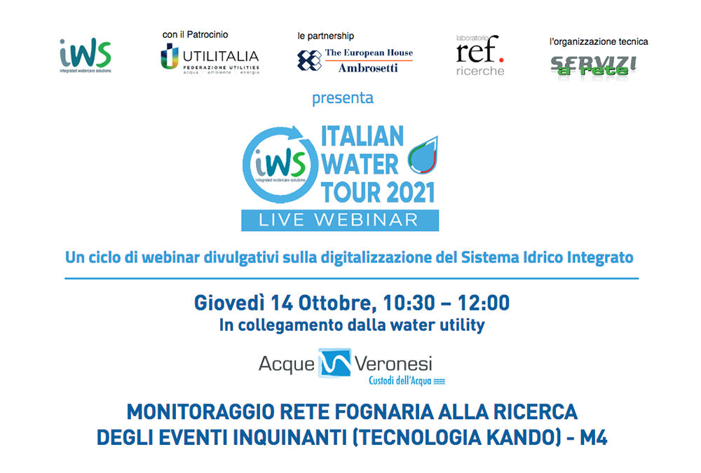 Giovedì 14 ottobre, in collegamento dalla sede di Acque Veronesi, webinar sul monitoraggio delle reti fognarie