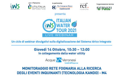 Giovedì 14 ottobre, in collegamento dalla sede di Acque Veronesi, webinar sul monitoraggio delle reti fognarie