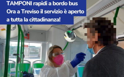 Tamponi per i cittadini nei bus di Mobilità di Marca con personale infermieristico della Onlus Castelmonte