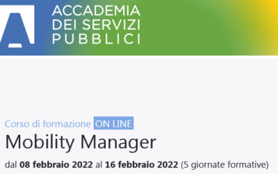 Corso “Mobility Manager” dell’Accademia dei Servizi Pubblici per le aree sostenibilità, HR e pianificazione