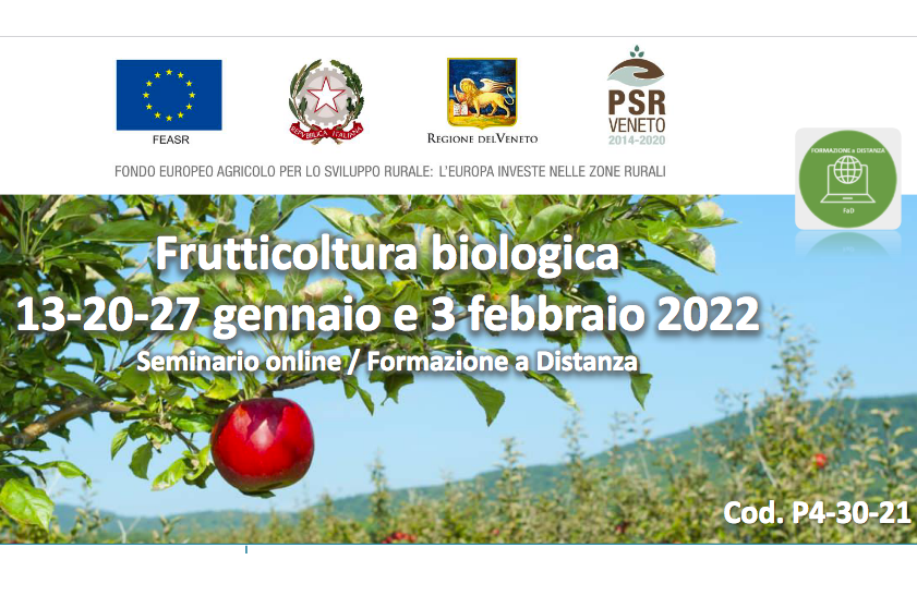 La prossima settimana inizia il corso di formazione a distanza “Frutticoltura biologica” proposto da Veneto Agricoltura