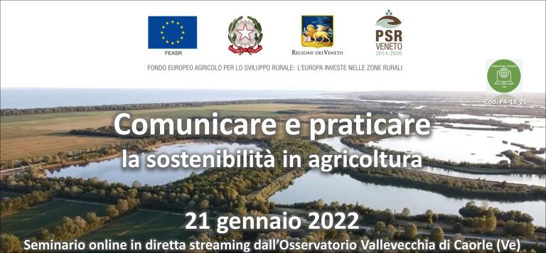 Il prossimo venerdì 21 gennaio si terrà il seminario “Comunicare e praticare la sostenibilità in agricoltura”