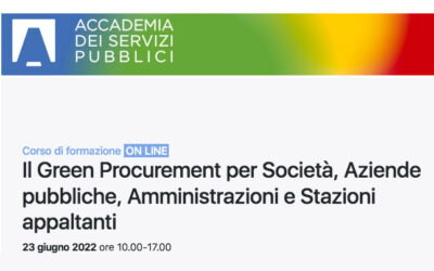 Annunciato dell’Accademia dei Servizi Pubblici un nuovo corso di formazione sul tema del “Green Procurement”