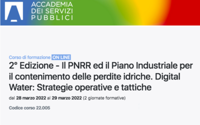 L’Accademia dei Servizi Pubblici propone un corso sul contenimento delle perdite idriche in ottica PNRR