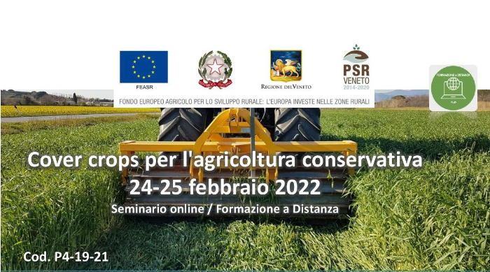 Giovedì 24 e venerdì 25 febbraio si terrà il seminario formativo “Cover crops per l’agricoltura conservativa”