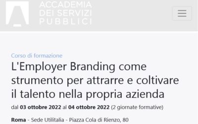 Corso sull’Employer Branding come strumento per attrarre e coltivare il talento nella propria azienda