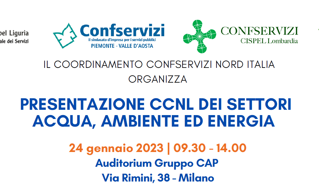 Presentazione CCNL dei settori acqua, ambiente ed energia – 24 gennaio 2023