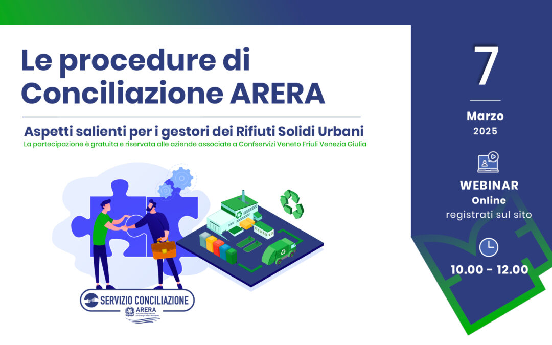 7 marzo 2025 | Webinar: Le procedure di conciliazione ARERA