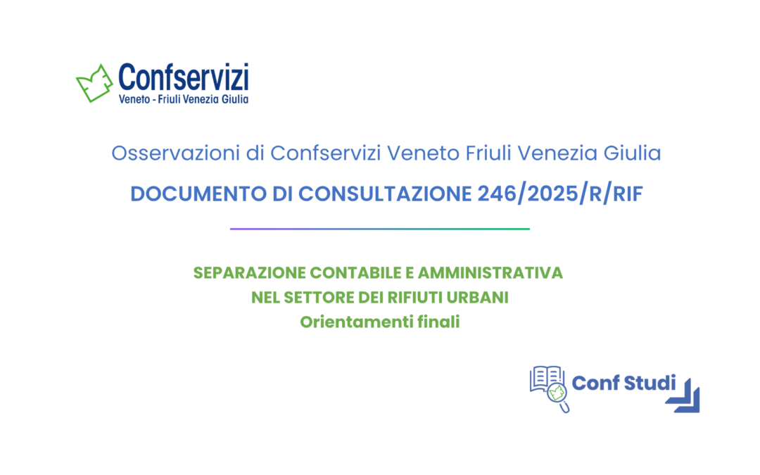 Separazione contabile e amministrativa nel settore dei rifiuti urbani