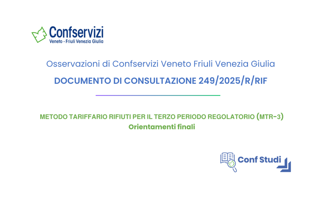 Metodo tariffario rifiuti per il terzo periodo regolatorio – MTR-3