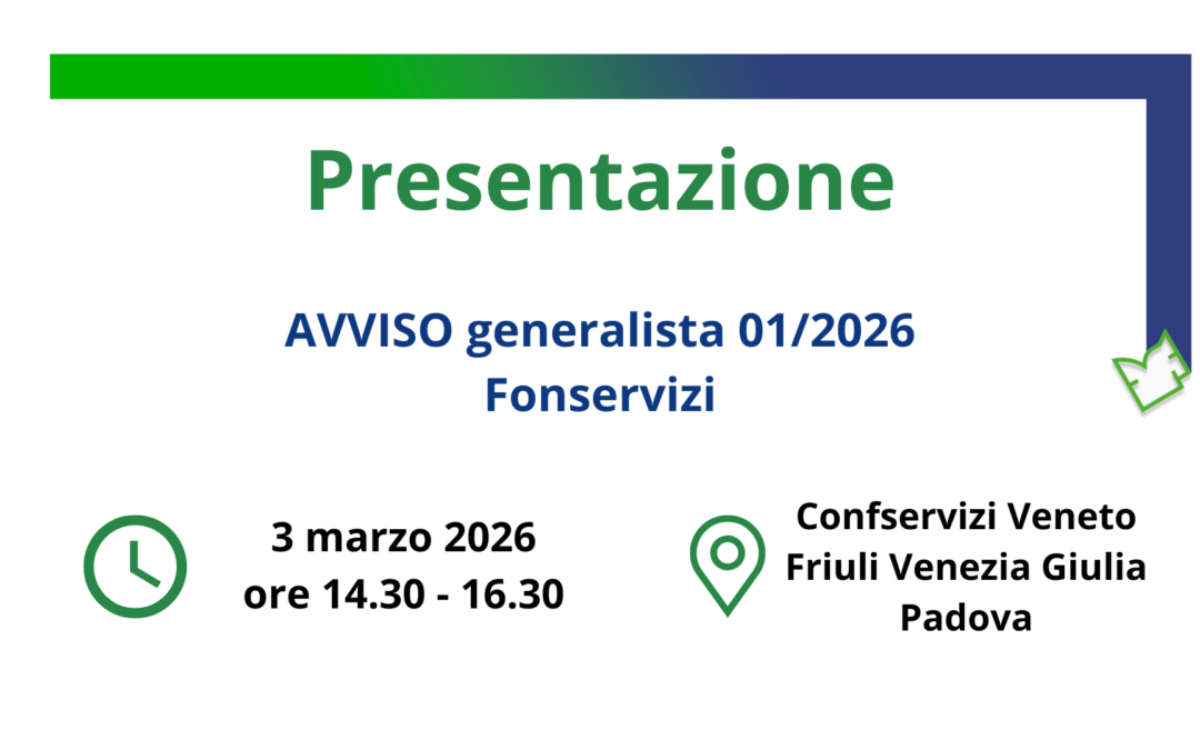 03 marzo 2026 | Presentazione Avviso Fonservizi 01/2026