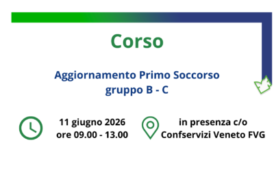 11 giugno 2026 | Corso Aggiornamento Primo Soccorso gruppo B-C – 4 ore